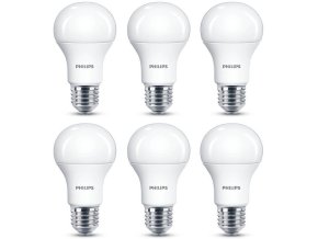 Philips LED 13-100W, E27, 2700K, matná, set 6ks