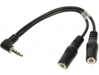 ROLINE 4pólový jack 3.5 M - 2x jack 3.5F - 15cm