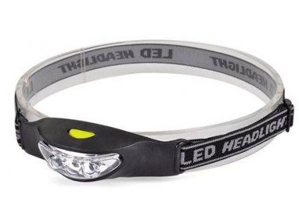 Solight čelová LED svítilna, 3x LED, černá
