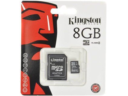Kingston MicroSDHC 8GB Class 4 + SD adaptér