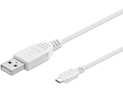 PremiumCord USB 2.0 propojovací A-B micro 2m bílý