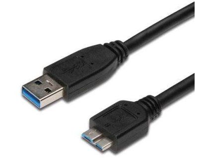 PremiumCord USB 3.0 propojovací A-microB černý 1m