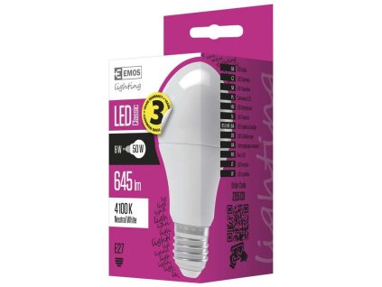 EMOS LED žárovka Classic A60 8W E27 neutrální bílá
