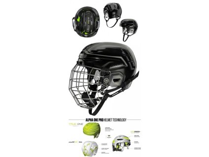 Eishockey Helm mit Gitter WARRIOR ALPHA ONE PRO (combo) wh L