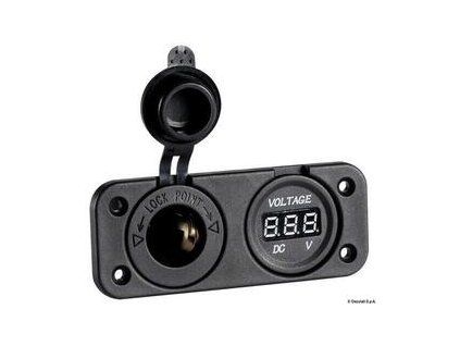 Osculati Digital voltmeter and power outlet recess mounting