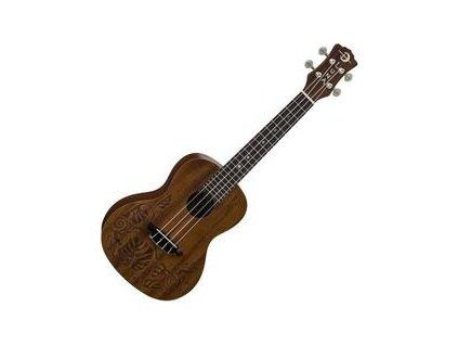 Luna Mo'o Concert Ukulele Lizard/Leaf design