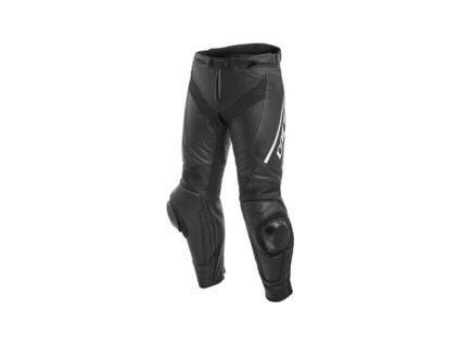 Dainese Delta 3 Black-White Motorcycle Leather Pants