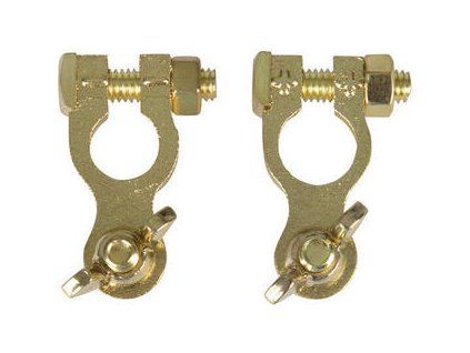 Talamex Battery Terminal Set Copper Plated Eyes Wingnut