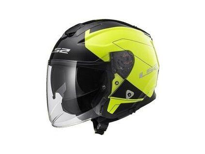 LS2 OF521 Infinity Beyond Black H-V Yellow Helmet