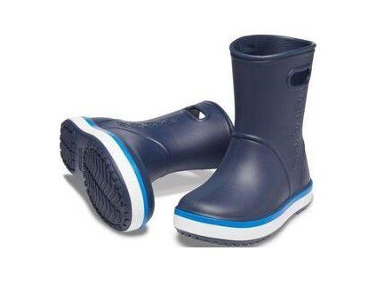 Crocs Kids' Crocband Rain Boot Navy/Bright Cobalt