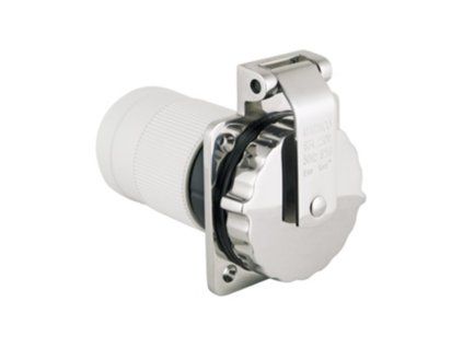 Marinco 4-wire triophase socket Stainless Steel 63A