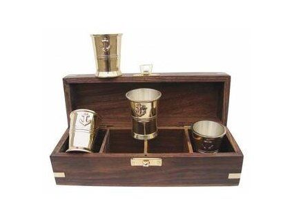 Sea-club 4 mini mugs brass - inside silverplated