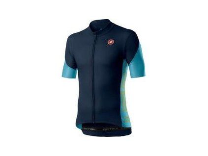 Castelli Entrata V Jersey Savile Blue/Celeste/Saffron