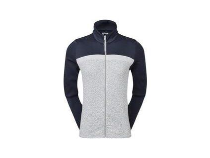 Footjoy Full-Zip Curved Clr Block Midlayer Womens Grey/Navy/White