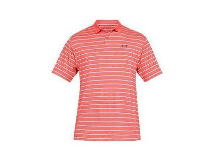 Under Armour Performance 2.0 Stripe Mens Polo Shirt Blitz Red/Thunder