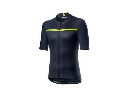 Castelli Unlimited Jersey Dark Steel Blue/Chartreuse