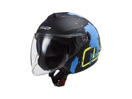 LS2 OF573 Twister II Xover Matt Black Blue Helmet