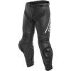 Dainese Delta 3 Black-White Motorcycle Leather Pants