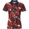 Kjus Enya Printed Womens Polo Shirt Tango Red/Atlanta Blue