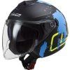 LS2 OF573 Twister II Xover Matt Black Blue Helmet