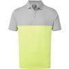 Footjoy Lisle Engineered Block Mens Polo Shirt Heather Grey/Lime