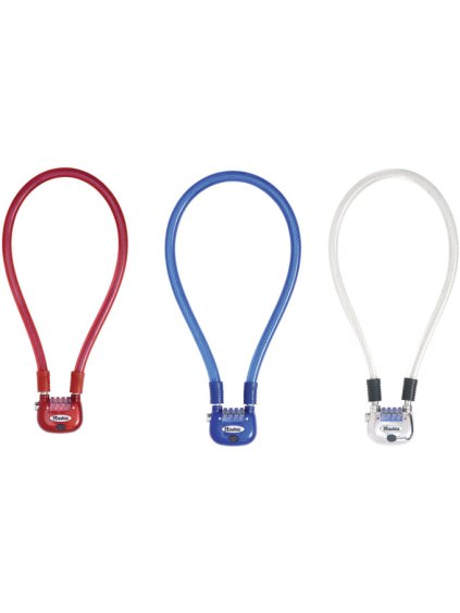 MasterLock Zámek PENDLER 60cm x 12mm svítící nastavitelná kombinace, vinylový potah, červený