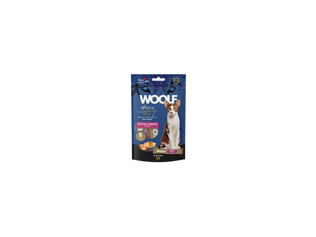 125799 woolf wildcat cream luxury scallop shrimps 5x14g