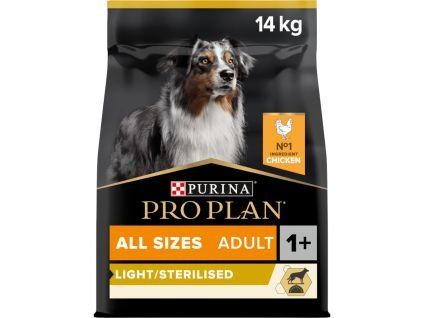 88491 3 pro plan all sizes adult light sterilised kure 14kg 1