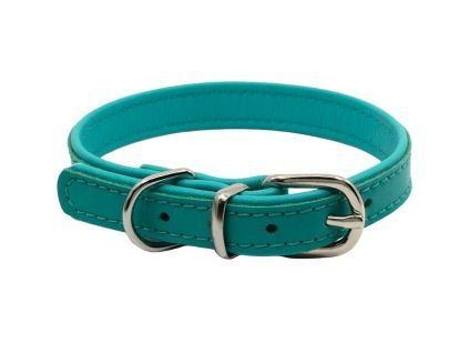 126210 bafpet kozeny obojek deny hladky 32cm 14mm tyrkysova
