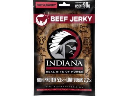 99016 indiana jerky hovezi hot sweet zip 90g
