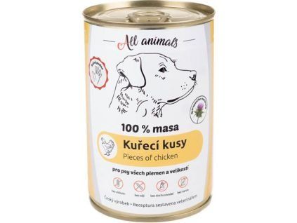 91405 all animals konzerva pro psy kur kousky v kurecim 400g