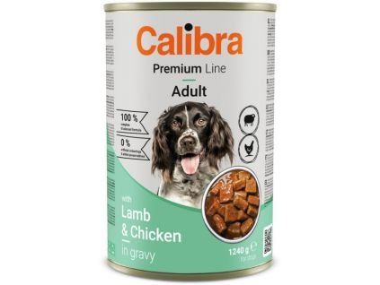 84280 calibra dog premium konz with lamb chicken 1240g