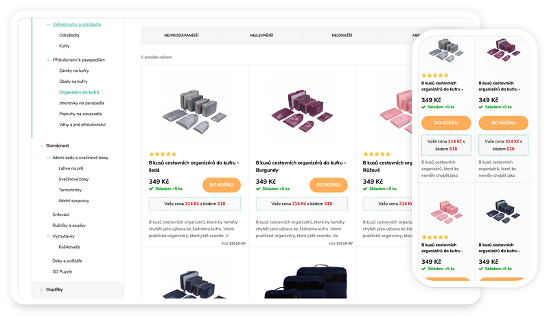 Cena po zadání slevového kódu – atraktivní prezentace slevy