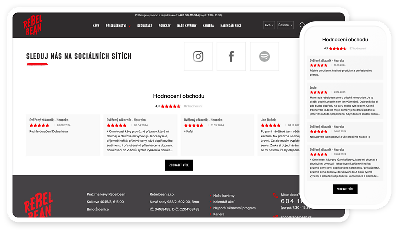 Hodnocení obchodu+ – widget na PC a mobilu – Dominik Martini
