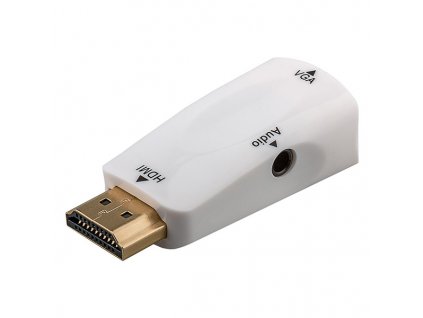 Video převodník, HDMI samec - VGA (D-Sub) samice, bílý