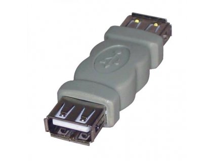 USB spojka, (2.0), USB A samice - USB A samice, šedá, Logo