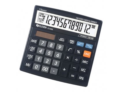 Eleven Kalkulačka CT555N, černá, stolní, dvanáctimístná