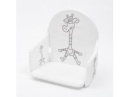 Vložka do dřevěných jídelních židliček typu New Baby Victory bílá žirafa