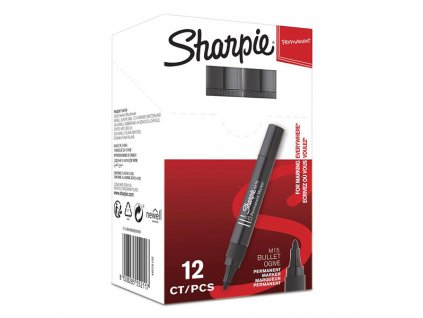 Sharpie, popisovač M15, černý, 12ks, 2mm, permanentní