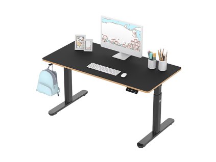Dětský pracovní stůl, elektricky nastavitelná výška, 120X60 cm, 55-81 cm, PULSAR, černý, ULTRADESK