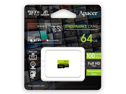 Apacer paměťová karta Endurance, 64GB, micro SDXC, AP64GEDM0D05-R, UHS-I U3 (Class 10), V30, A1