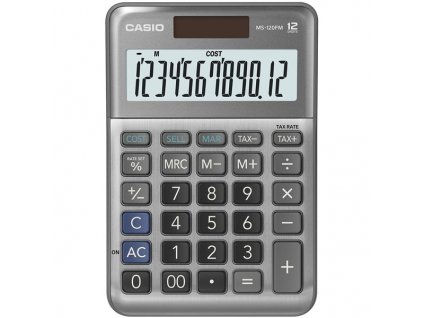 Casio Kalkulačka MS 120 FM, stříbrná, stolní s výpočtem DPH, marže, procent včetně zisku