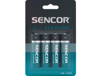 Baterie alkalická, AA, 1.5V, Sencor, blistr, 4-pack