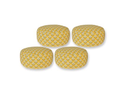 GADEO výhodná 4-dílná sada meditačních sedáků VĚJÍŘE žluté (Výplň Bez výplně, pouze náhradní potah)