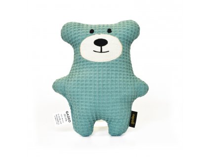 GADEO Mazlíček, hračka pro miminka Medvídek, šedo-zelená (Rozměry malý, cca 25x20cm)