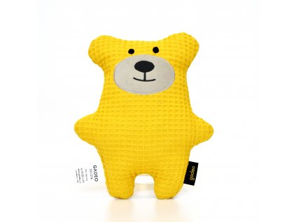 GADEO Mazlíček, hračka pro miminka Medvídek, tmavě žlutá (Rozměry malý, cca 25x20cm)