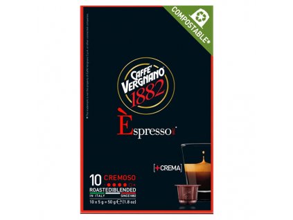 Káva Caffé Vergnano 1882, Cremoso, 10x5g, kartonek, směs arabica a robusta, Caffé Vergnano 1882