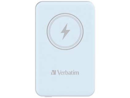 Verbatim, power banka s bezdrátovým nabíjením, 5V, nabíjení telefonu, 32242, 5 000mAh, magnetické připevnění, modrá