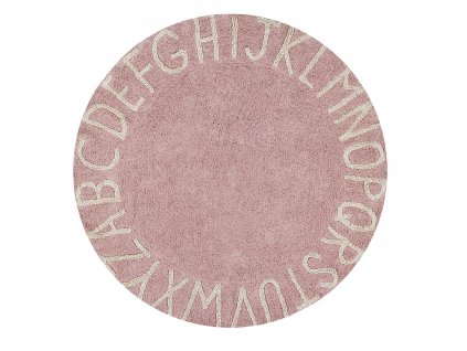 Bio koberec kusový, ručně tkaný Round ABC Vintage Nude-Natural