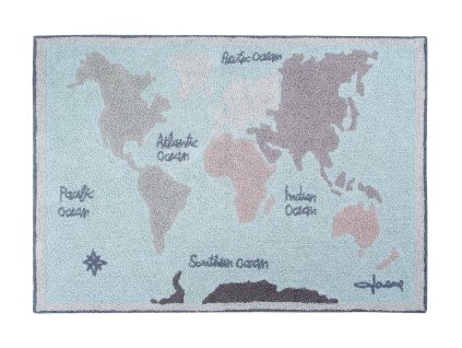 Bio koberec kusový, ručně tkaný Vintage Map